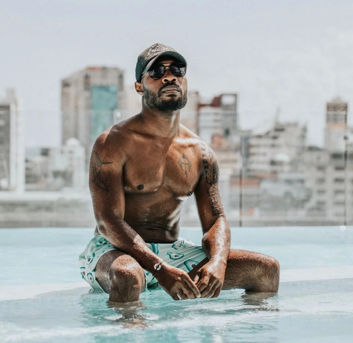CJ Johnson poolside in the city