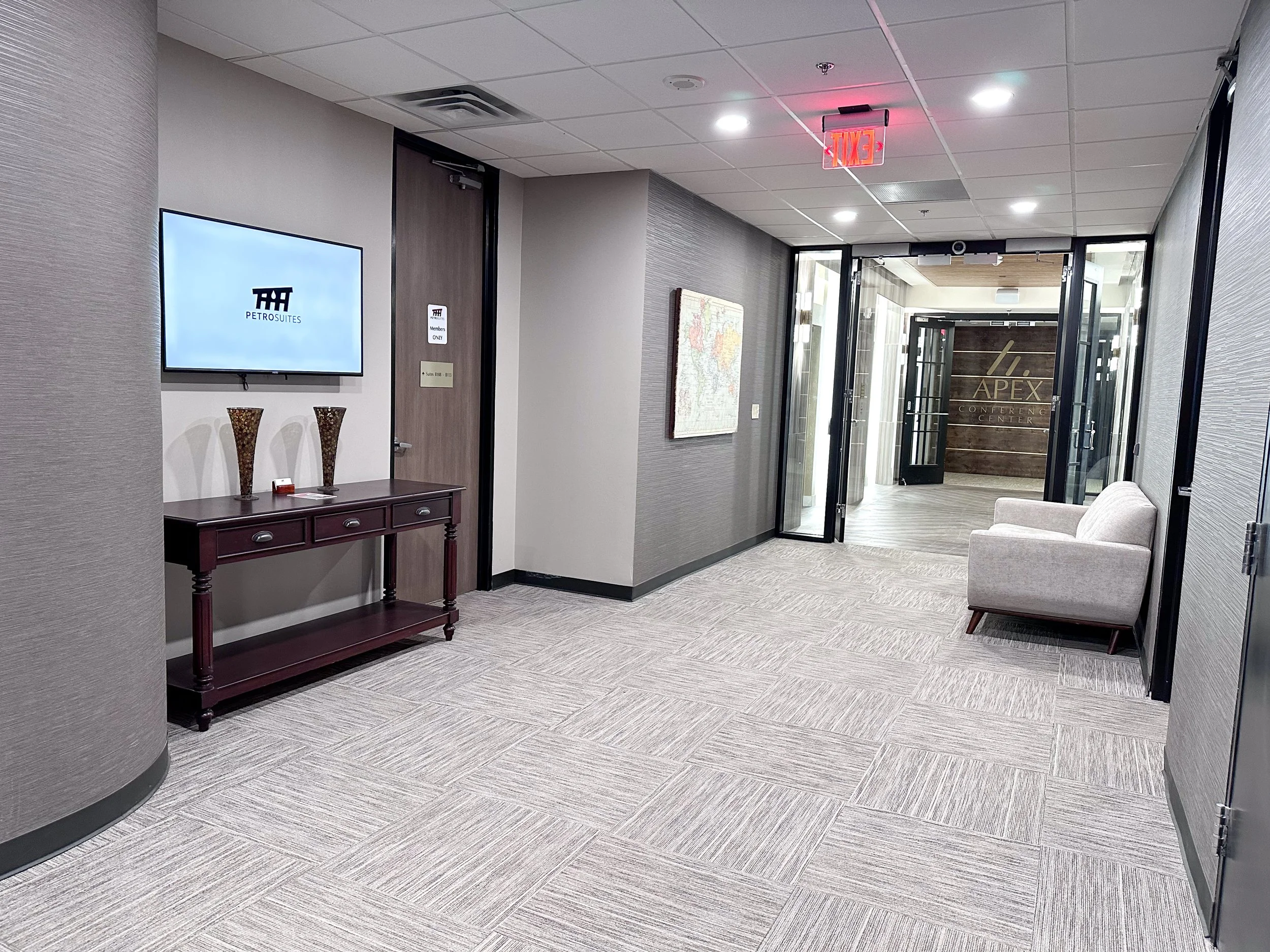 ClayDesta lower-level lobby at the Apex Center