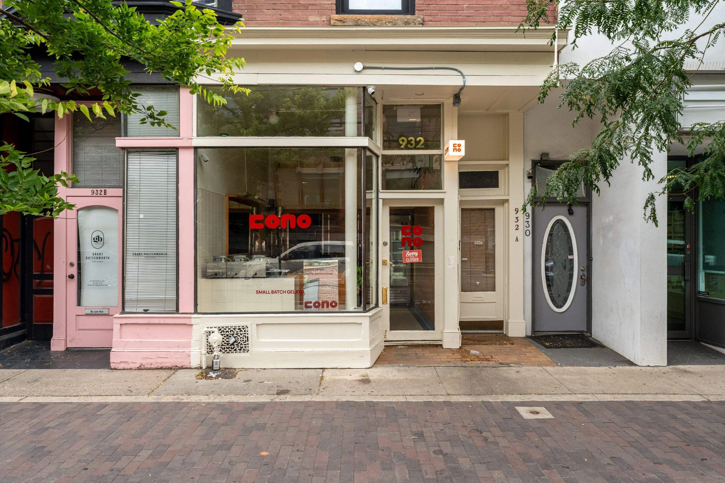 Exterior of the Cono small-batch gelato shop at 932 Queen Street.