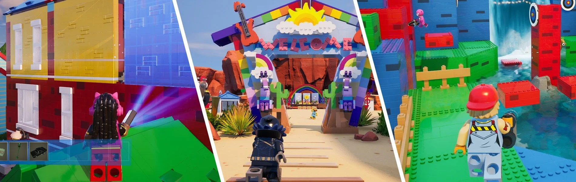 LEGO Fortnite-style landscape built with UEFN tools