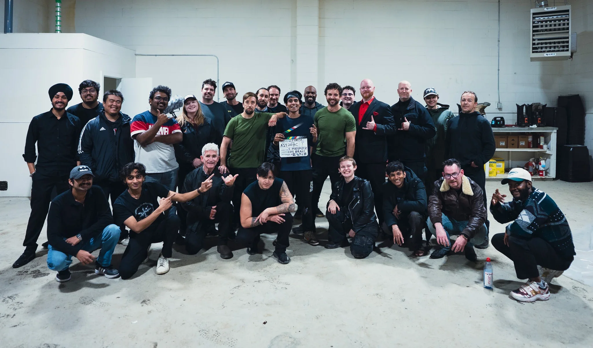 Names Jordan filmmakers and production crew together on set
