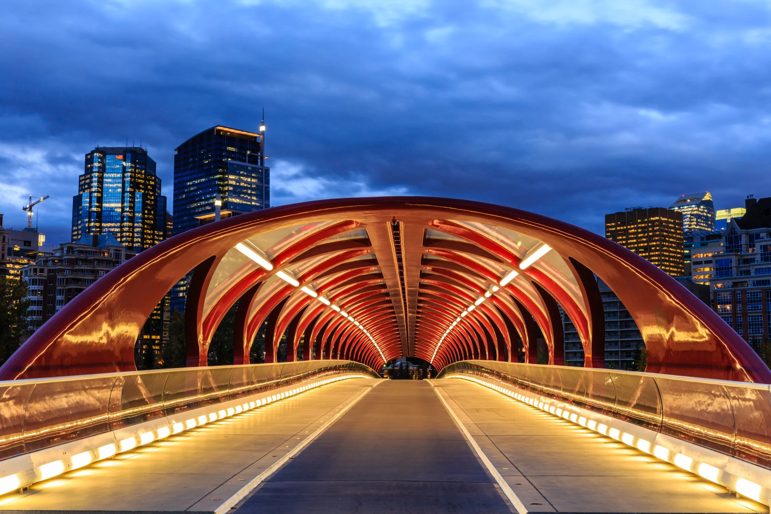 Calgary skyline and Peace Bridge