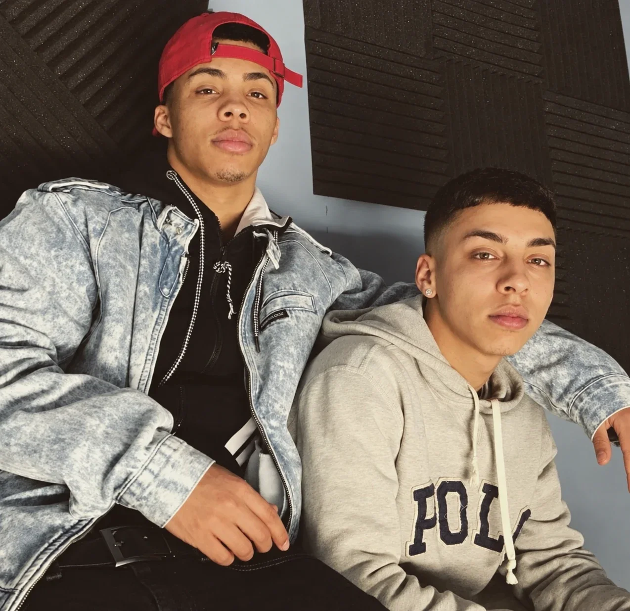 Jose and Ace together; expression-adjusted version of the original portrait.