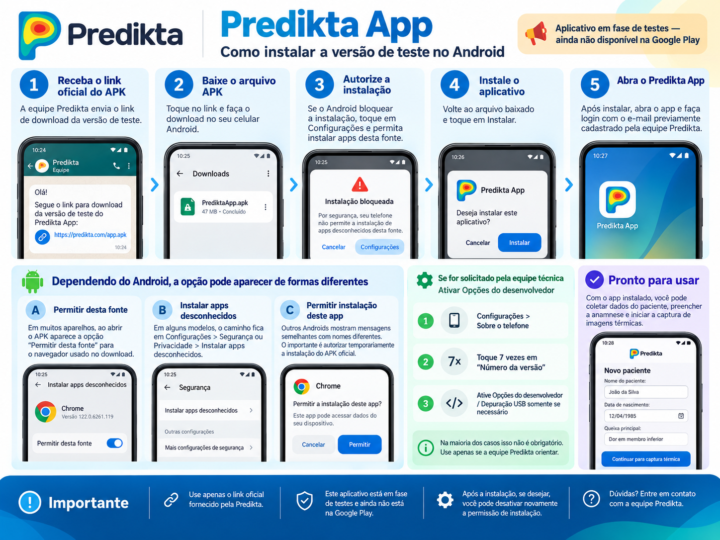 Guia de instalação do Predikta App no Android