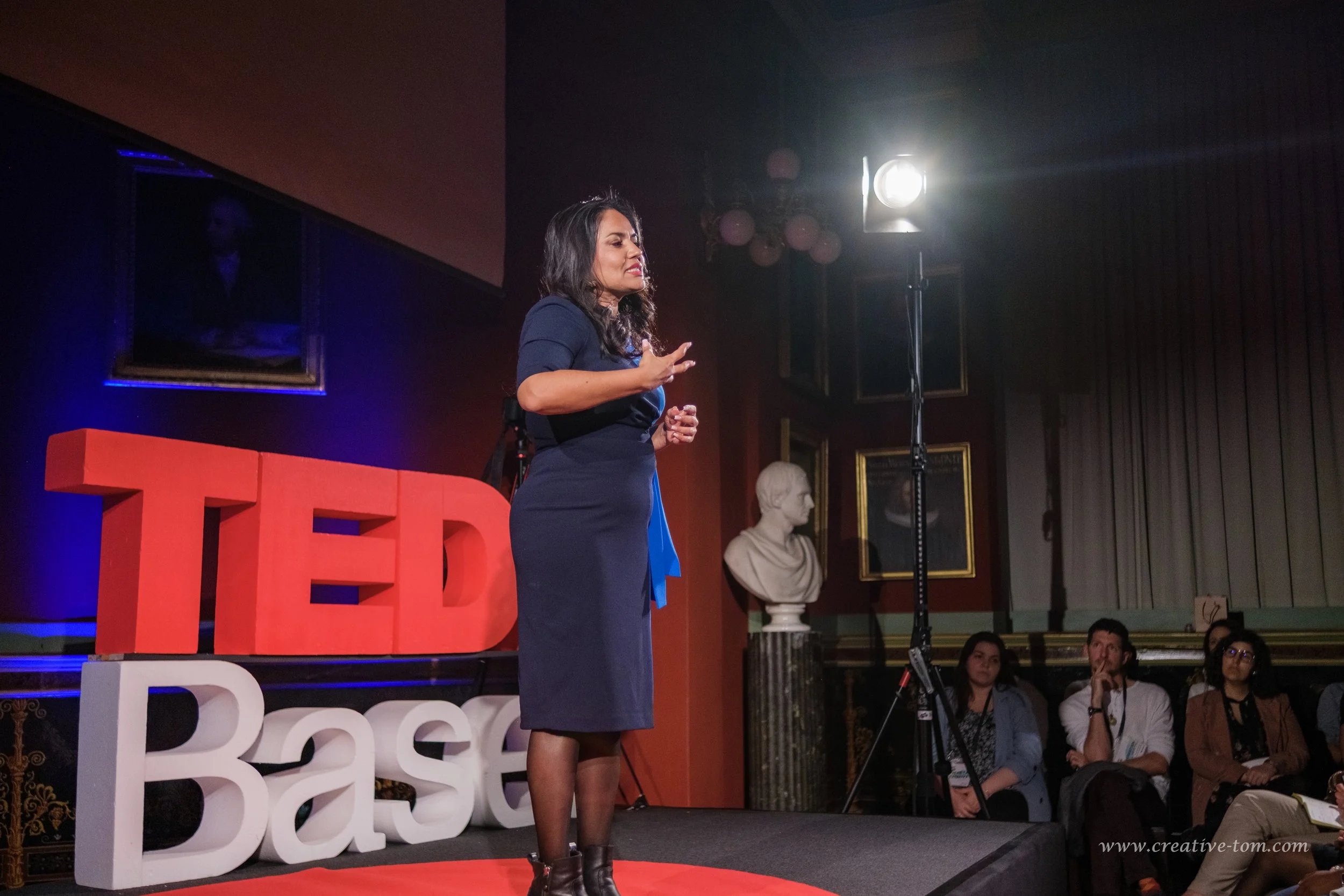 Shivangi Walke on stage at TEDx Basel