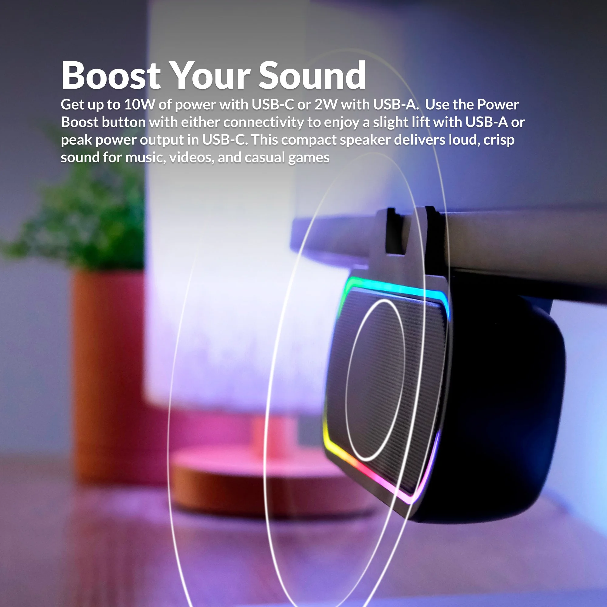 CA-2890GX compact speakerbar delivering clear sound for music and video