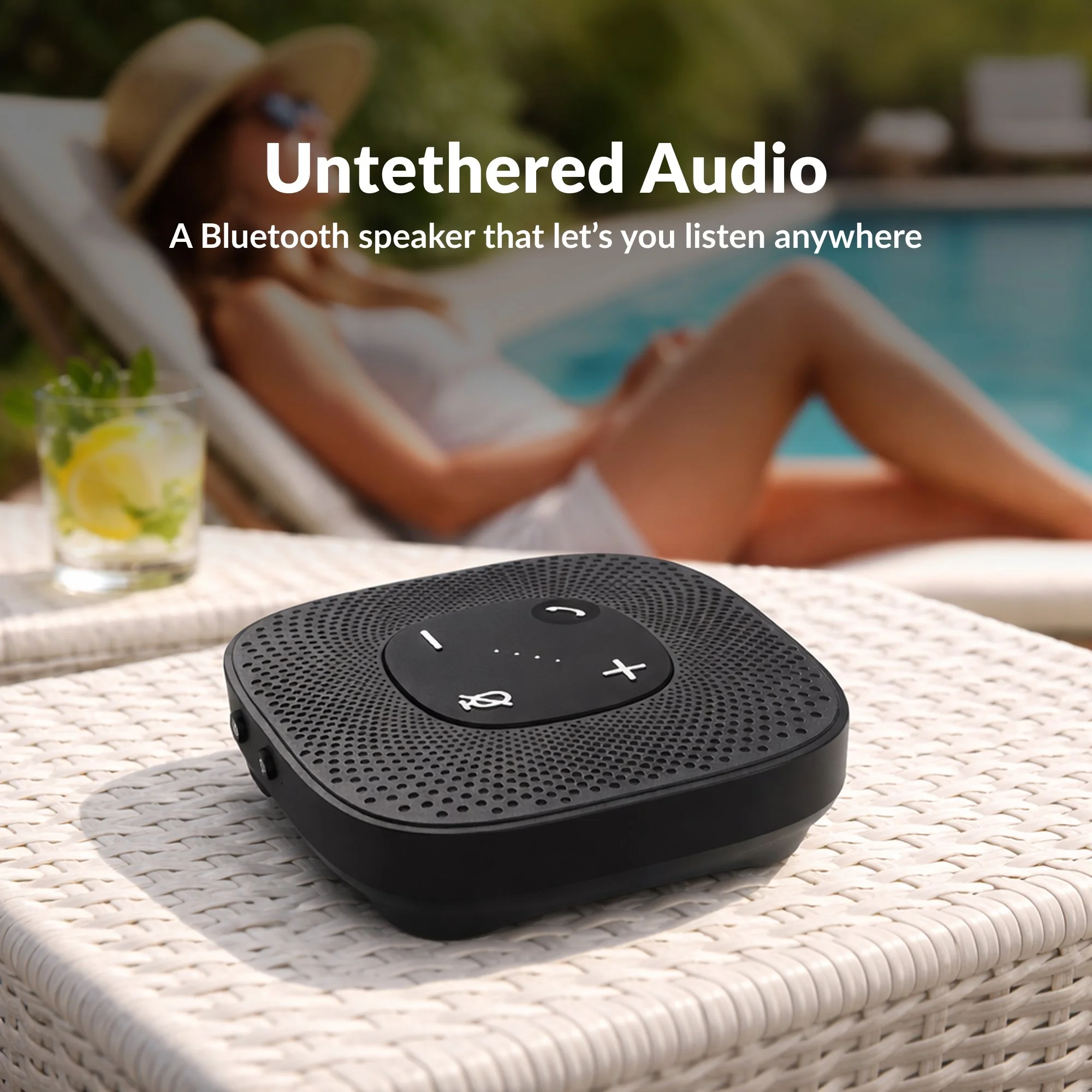 SP-2000 speakerphone by the pool