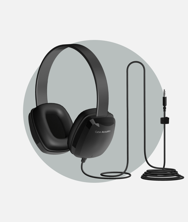 Cyber Acoustics ACM-6004 kids headphones for school with 3.5mm plug
