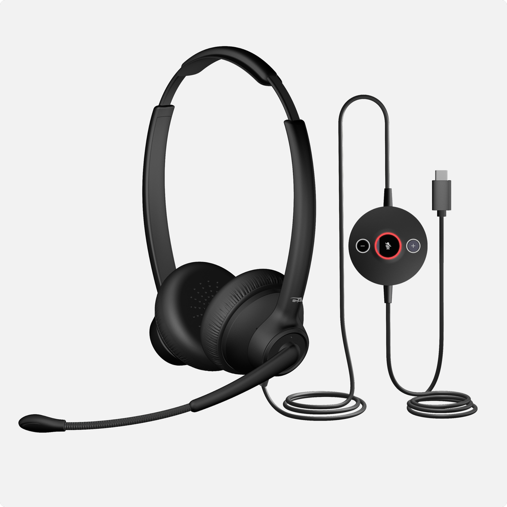 Cyber Acoustics AC-304C USB-C Headset with AI Noise Cancelation hero shot