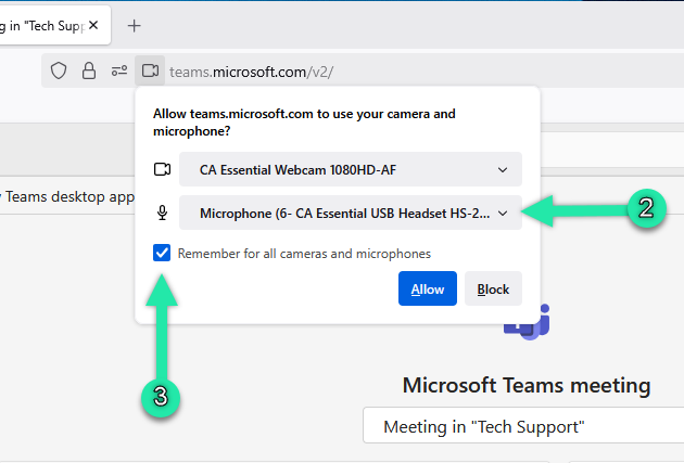 Firefox permission prompt with Remember this decision