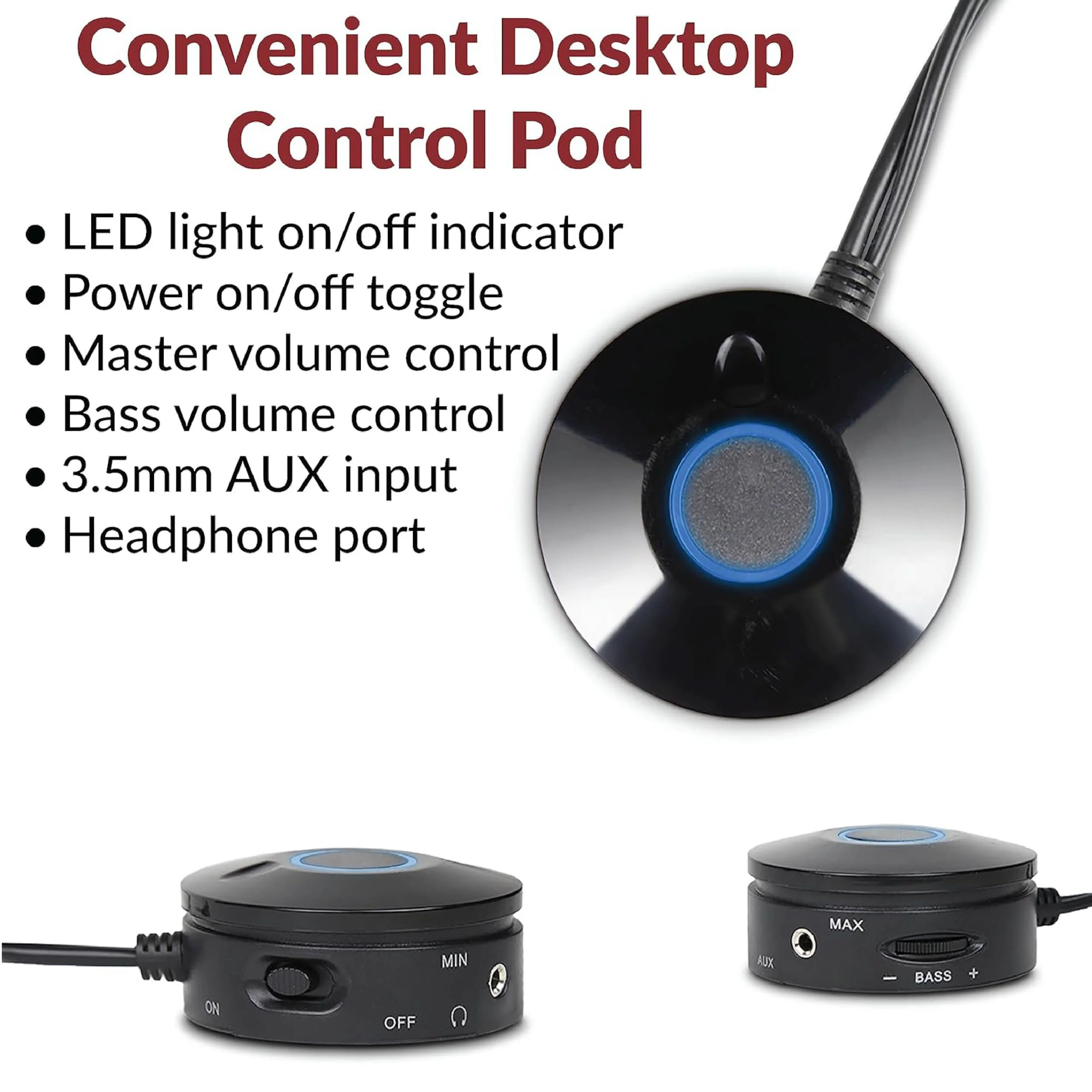 Cyber Acoustics CA-3810 dual driver satellite speakers with removable cloth grills