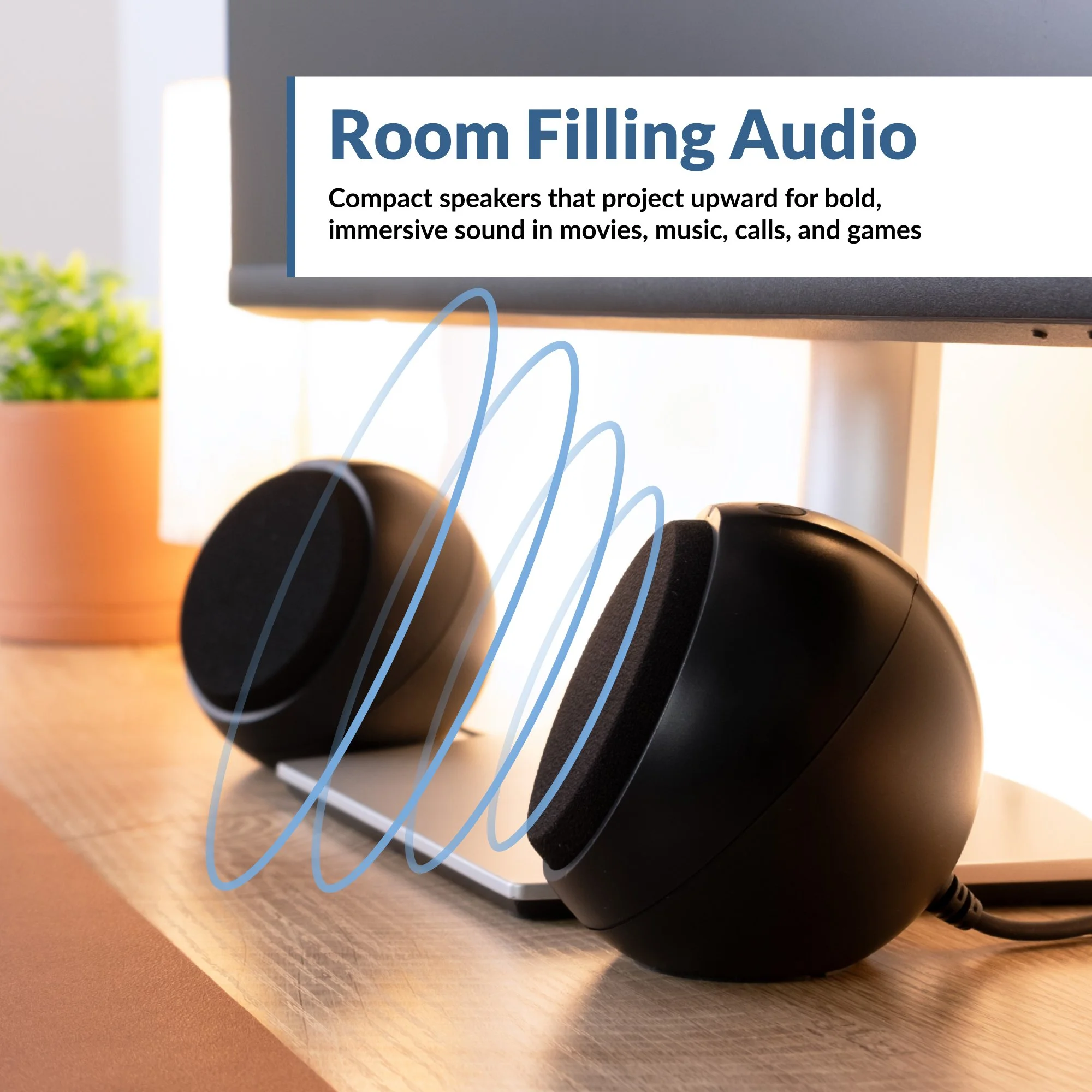 Compact PC speakers that fill the room with audio