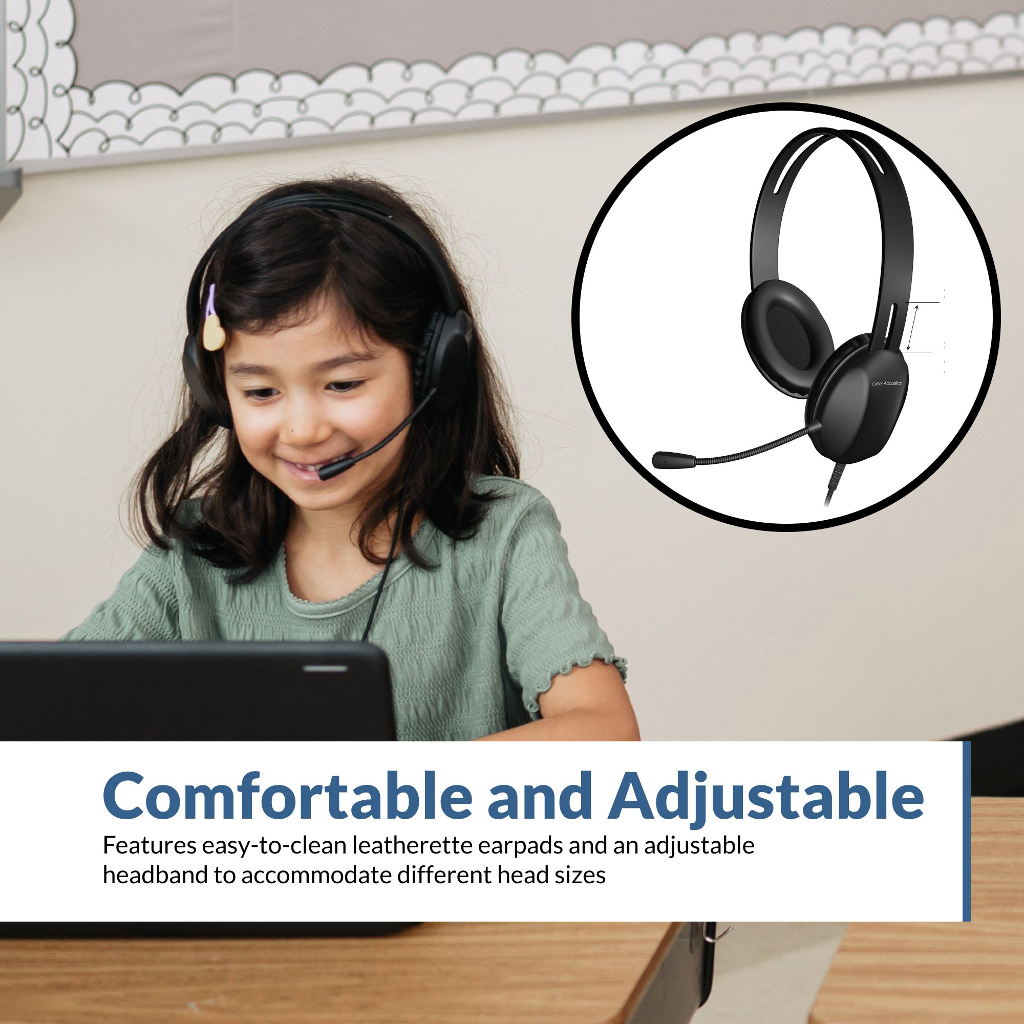 Comfortable and Adjustable kids headset