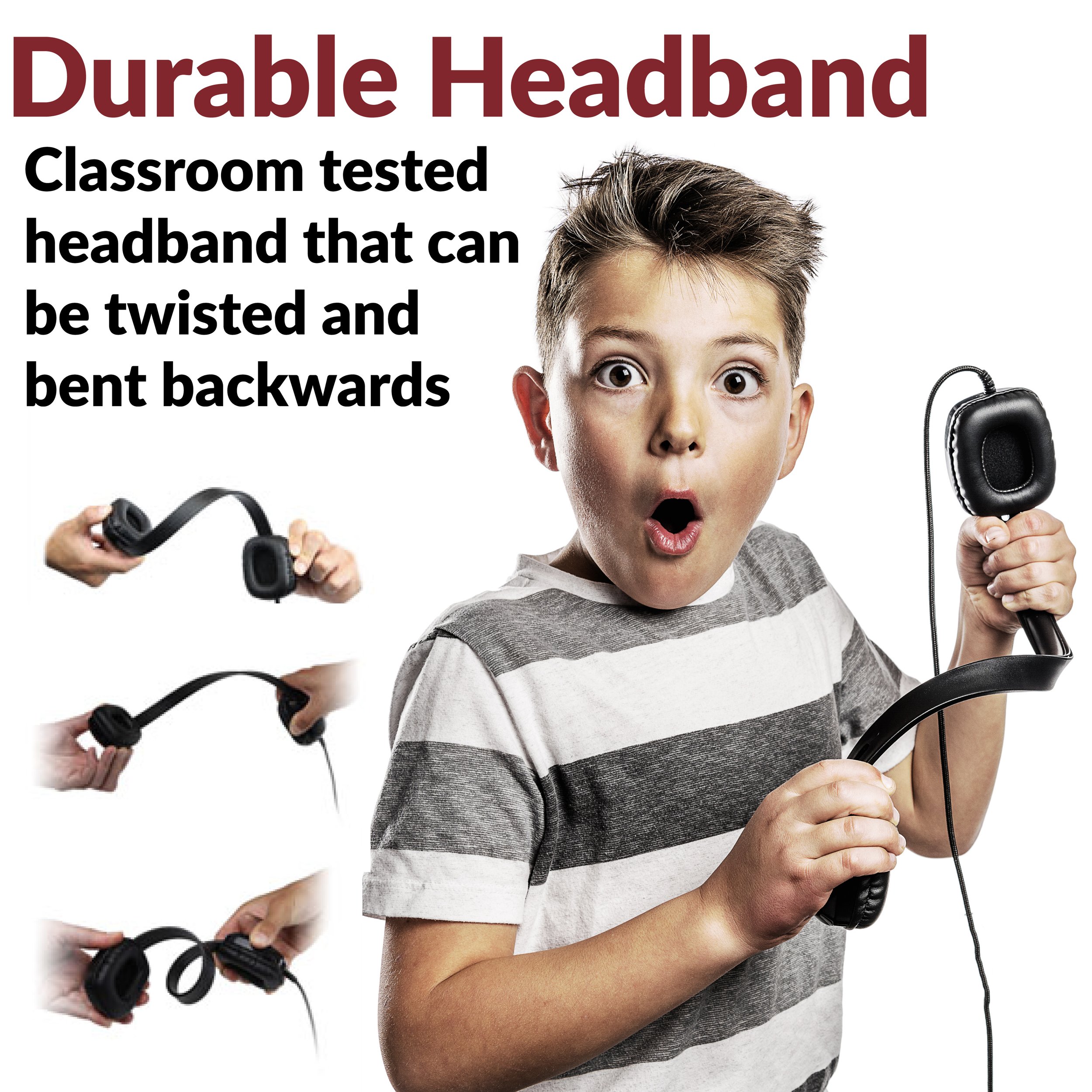 Durable and flexible kids headphones headband