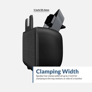 CA-2890BT monitor clamp detail showing up to 1 inch clamping width