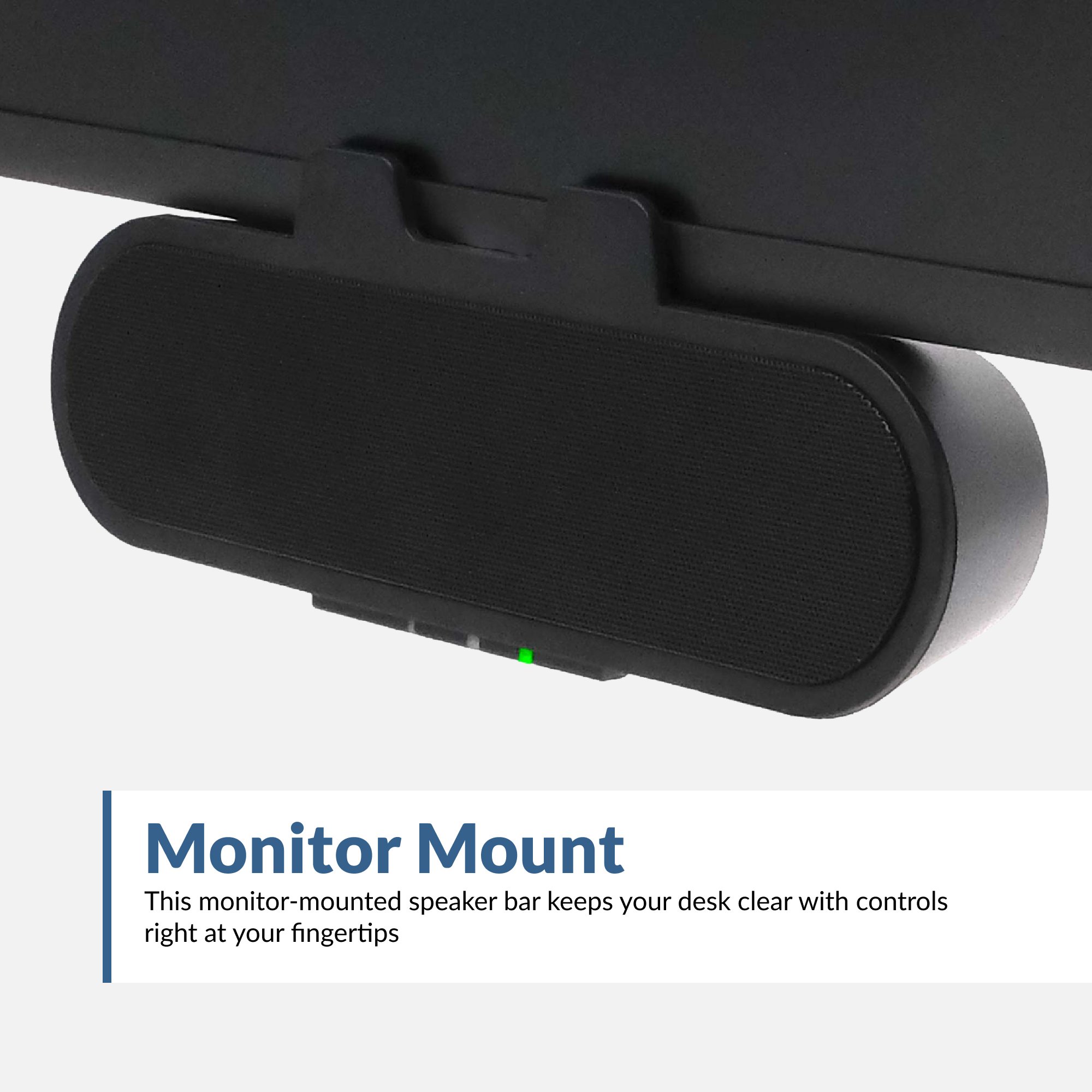 Monitor mounted speakerbar with spea