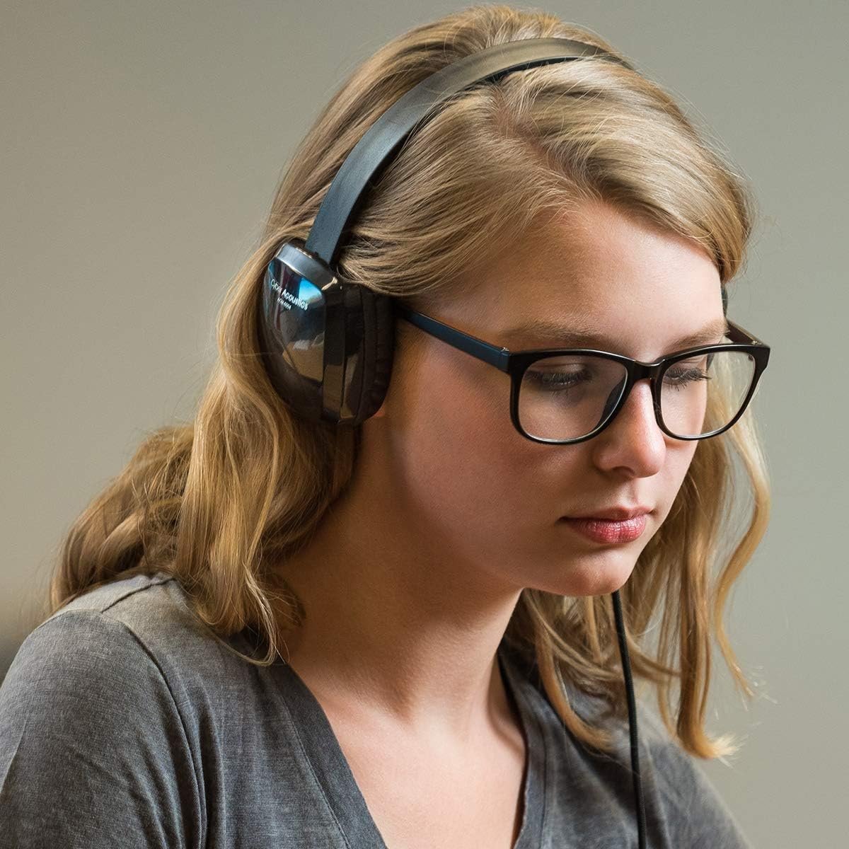 Student wearing headphones
