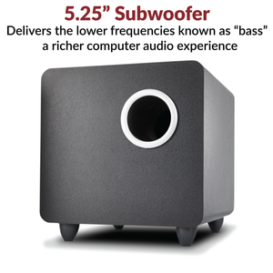 CA-3610 5.25-inch subwoofer that delivers deep bass for a richer computer audio experience