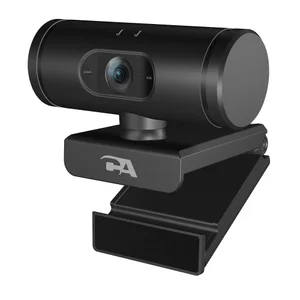 Cyber Acoustics WC-1000 webcam right-side angled view showing monitor clip and lens detail on white background