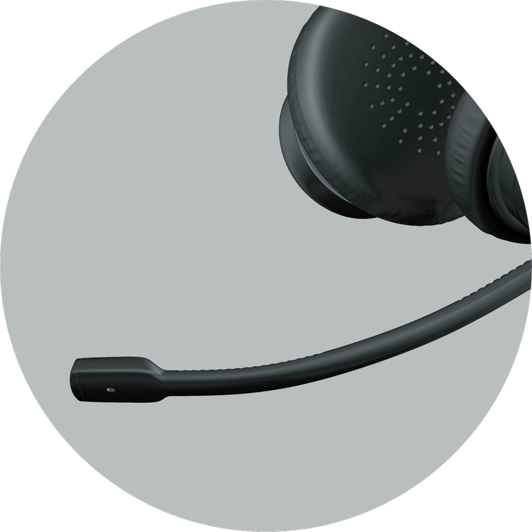 AC-204USB boom microphone arm shown fanning through multiple positions to demonstrate its ambidextrous flexible range of motion