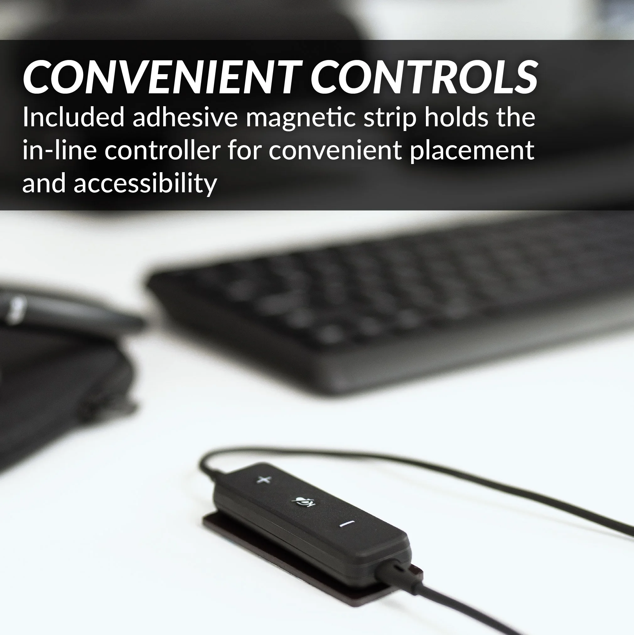 Professional AI Noise Cancellation headset with convenient in-line volume and mute controls