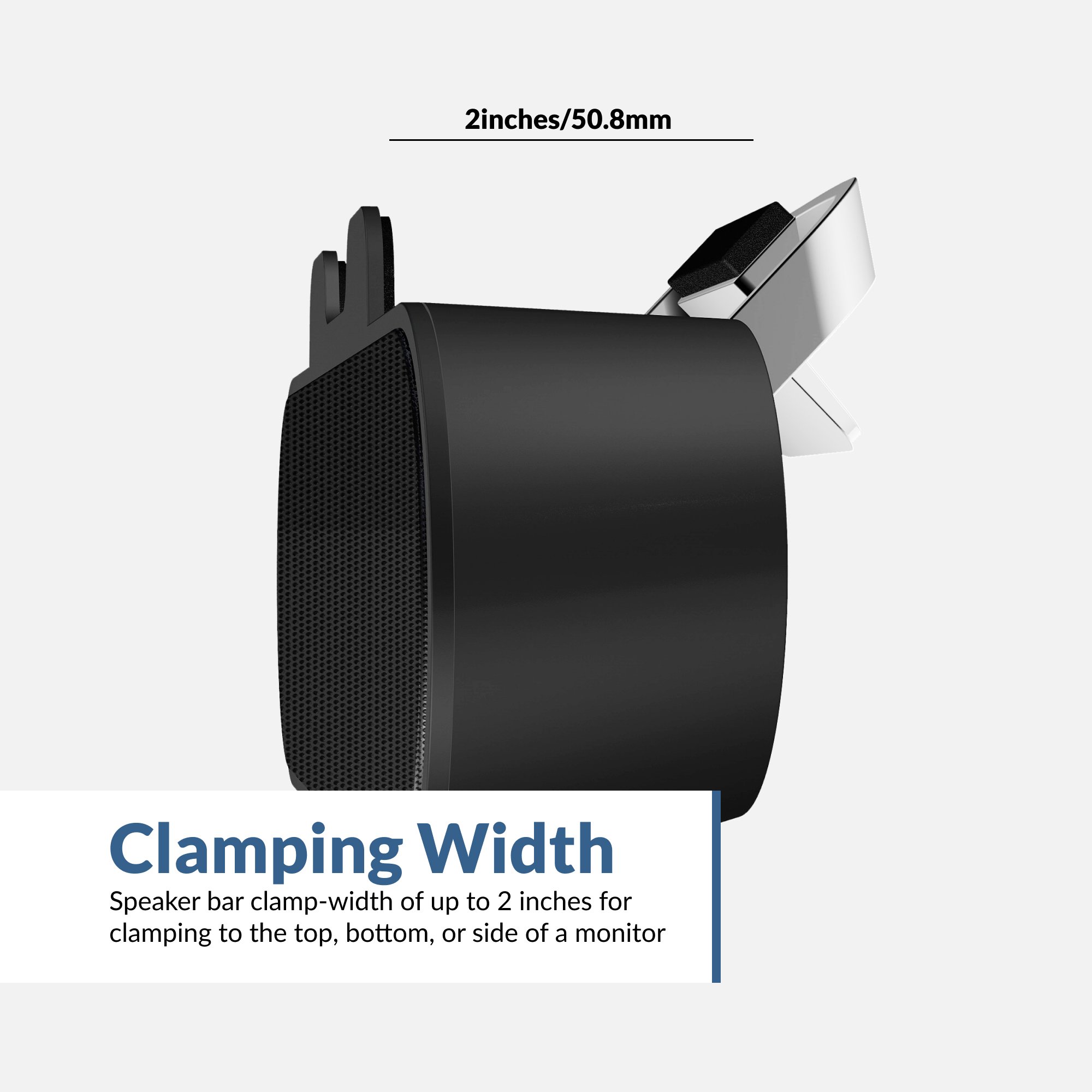 Speakerbar clamp width of 2 inches