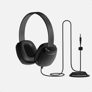 Cyber Acoustics ACM-6004 3.5mm headphones with braided TuffCord, large earcups, and reinforced plug for grades 6-12