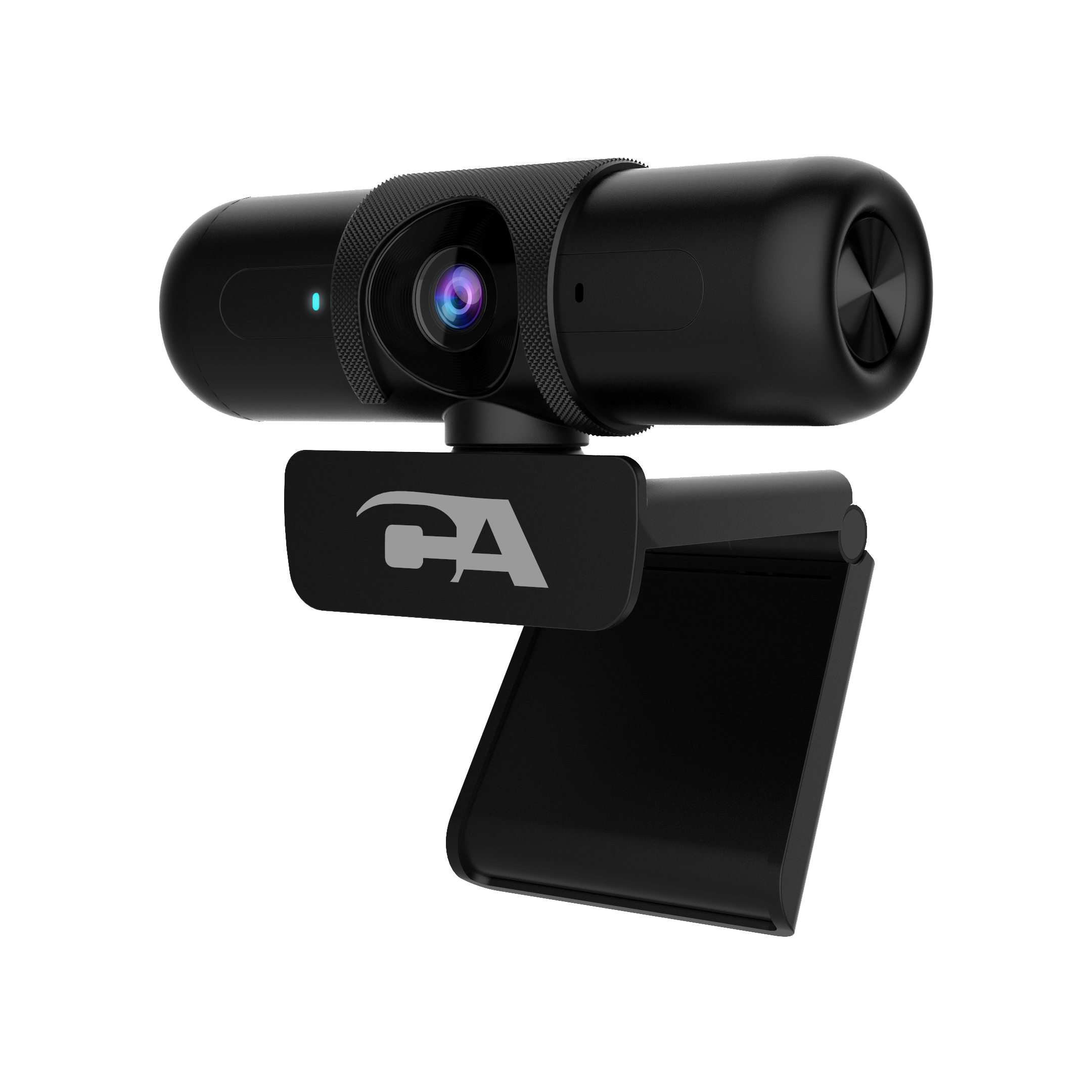 CA Essential Webcam 1080HD-AF mounted on laptop in use during a Full HD 1080p video call with clear focused image