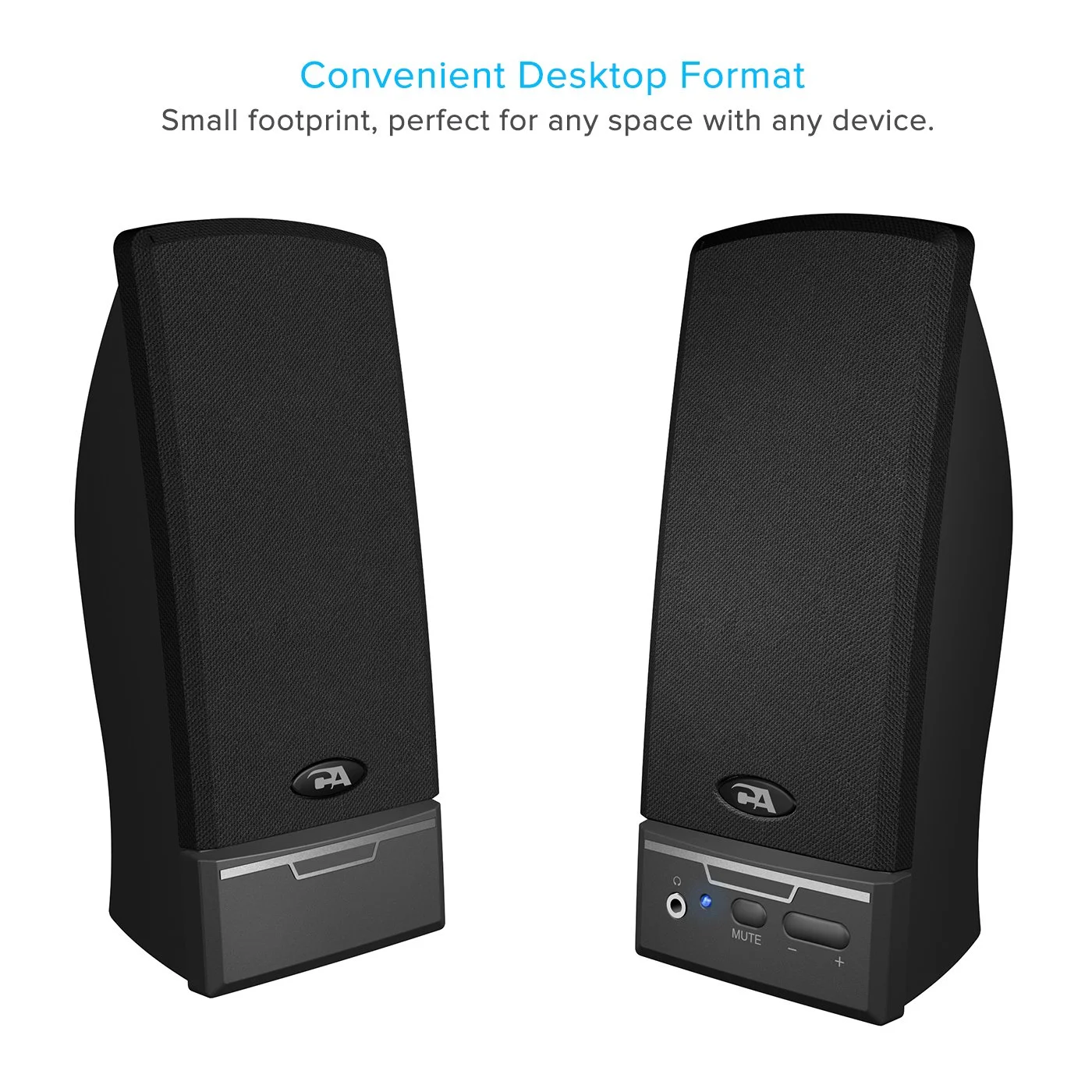 CA-2014USB compact desktop speakers pair front view
