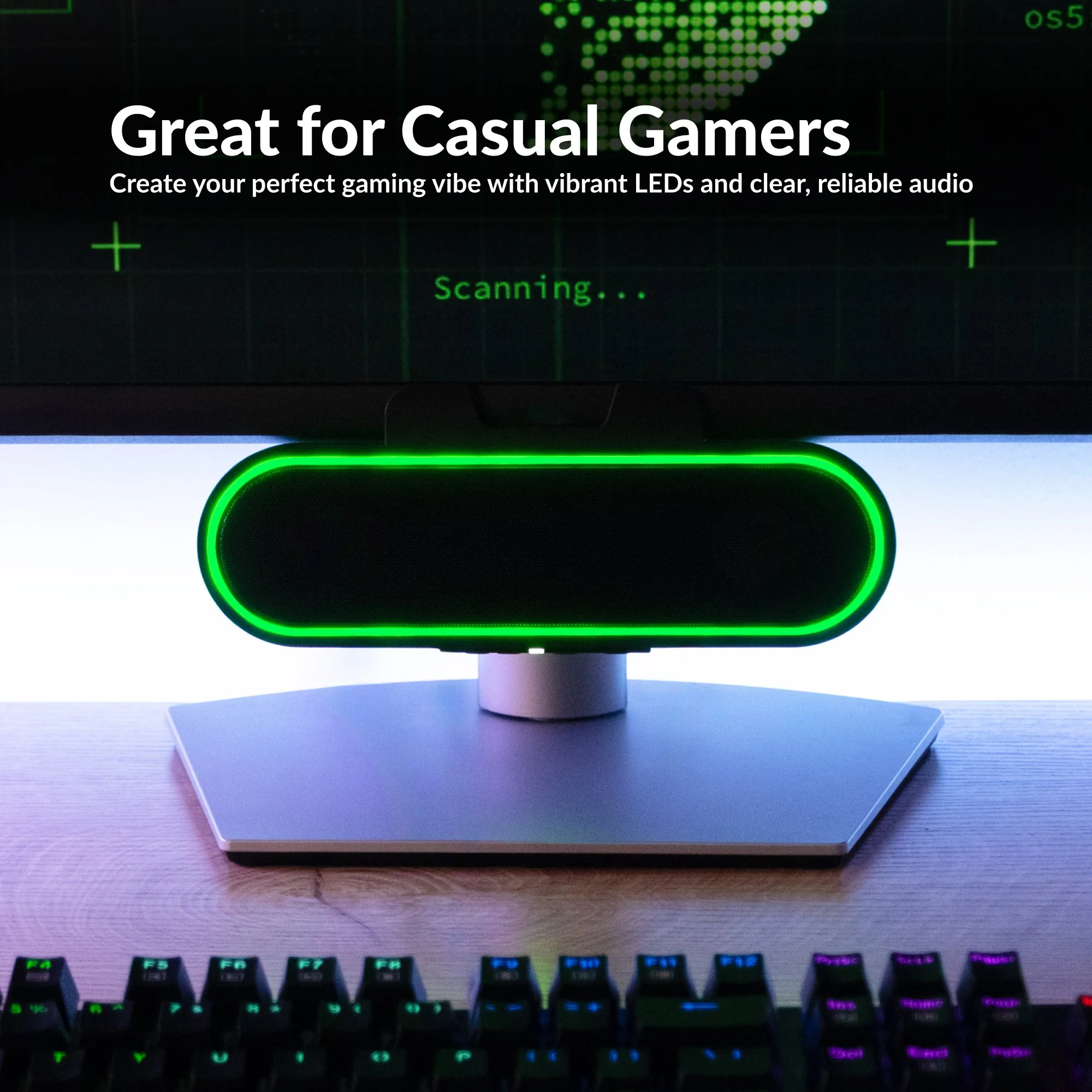 CA-2890GX RGB speakerbar used in a casual PC gaming setup