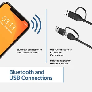 CA-2890BT Bluetooth connection to smartphone and USB-C connection to PC with included USB-A adapter