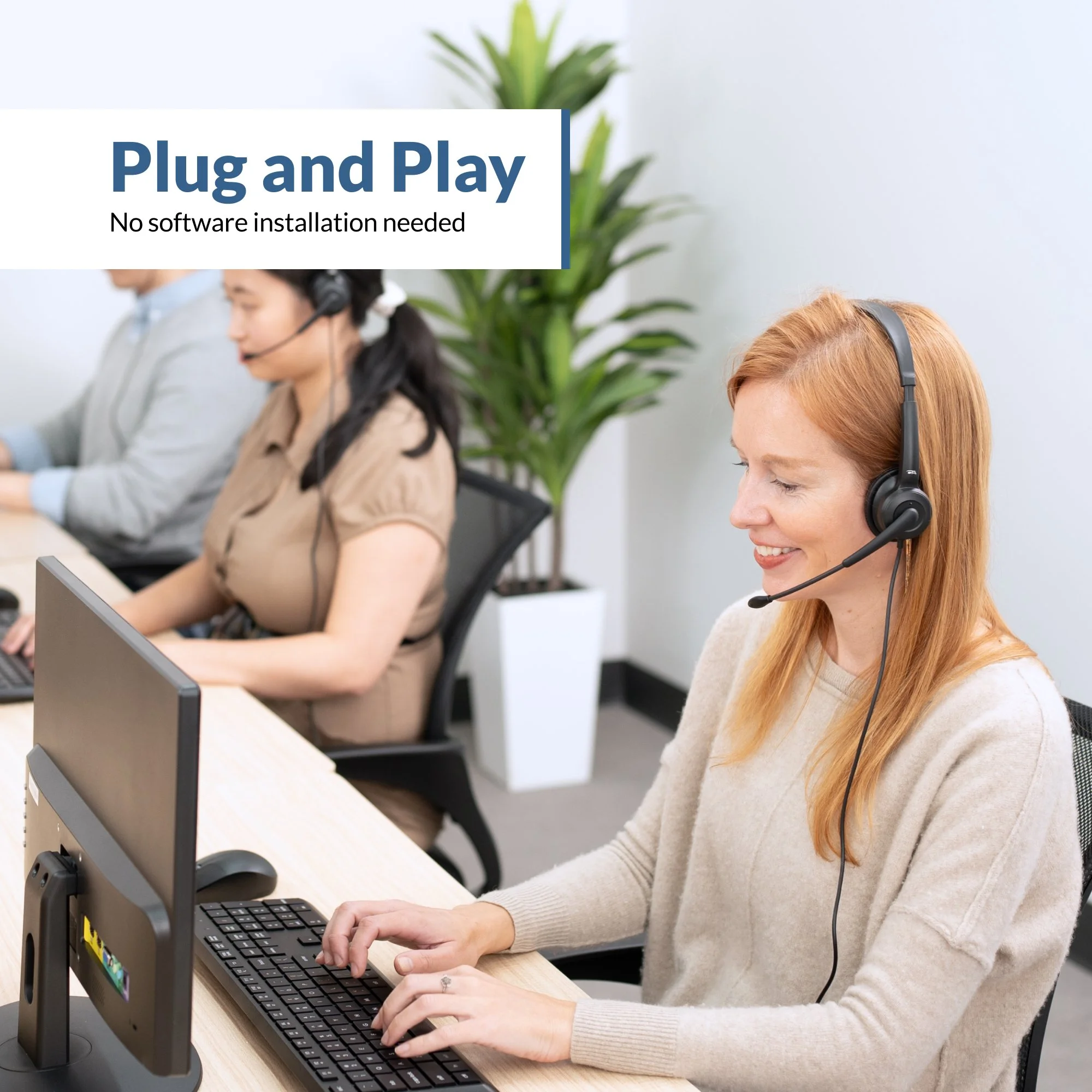 Compatibility graphic indicating use with popular video conferencing platforms on Windows, macOS, and ChromeOS