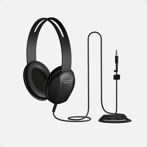 Cyber Acoustics ACM-4004 3.5mm headphone for classrooms — SBAC-compliant wired headphones with reinforced 3.5mm plug and braided TuffCord cable for student testing