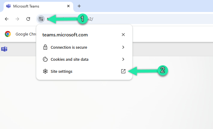 Chrome site settings quick menu