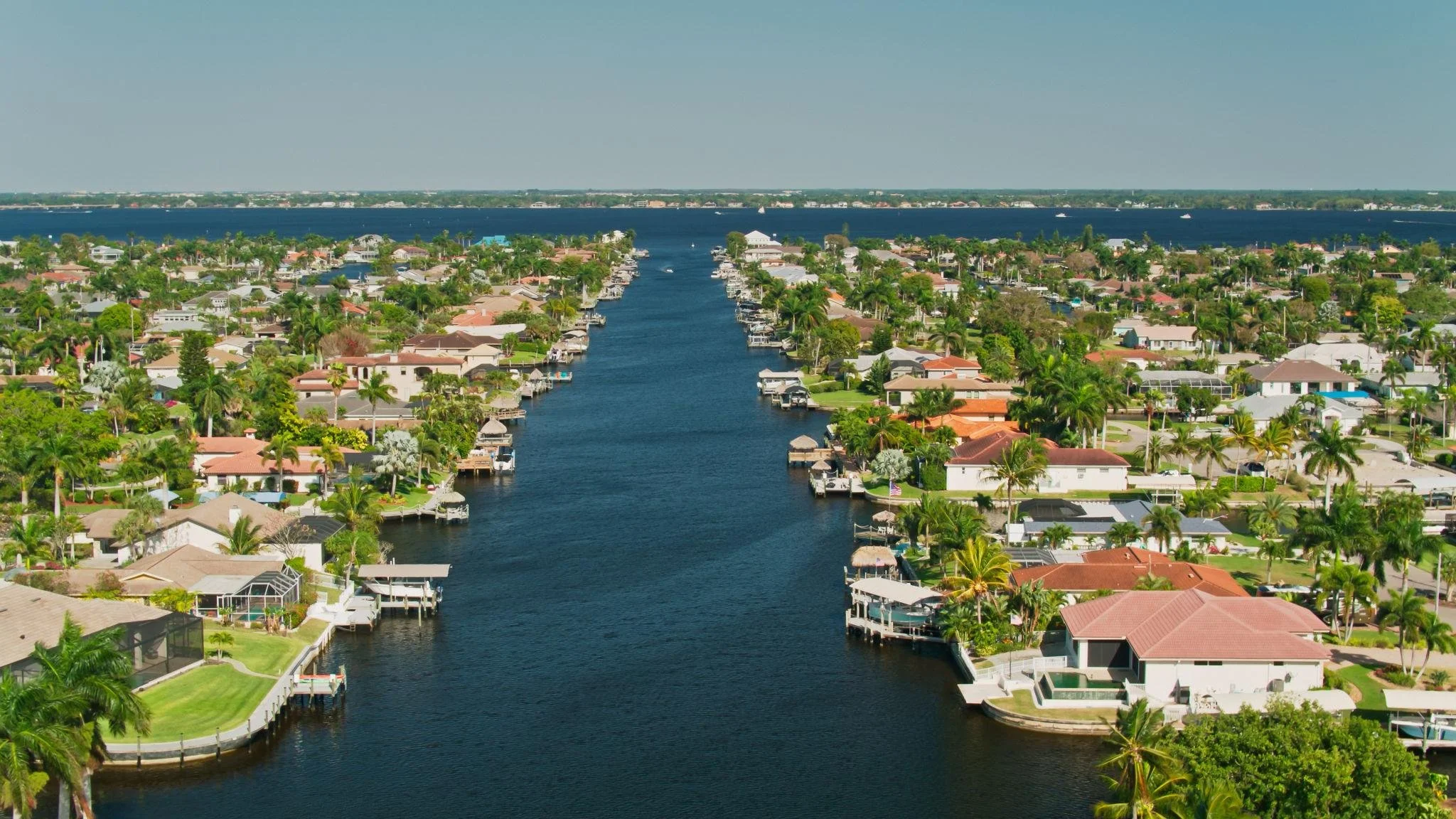Cape Coral canals aerial
