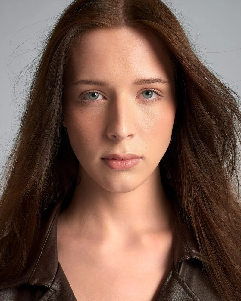 Beauty close-up of a model in a leather collar
