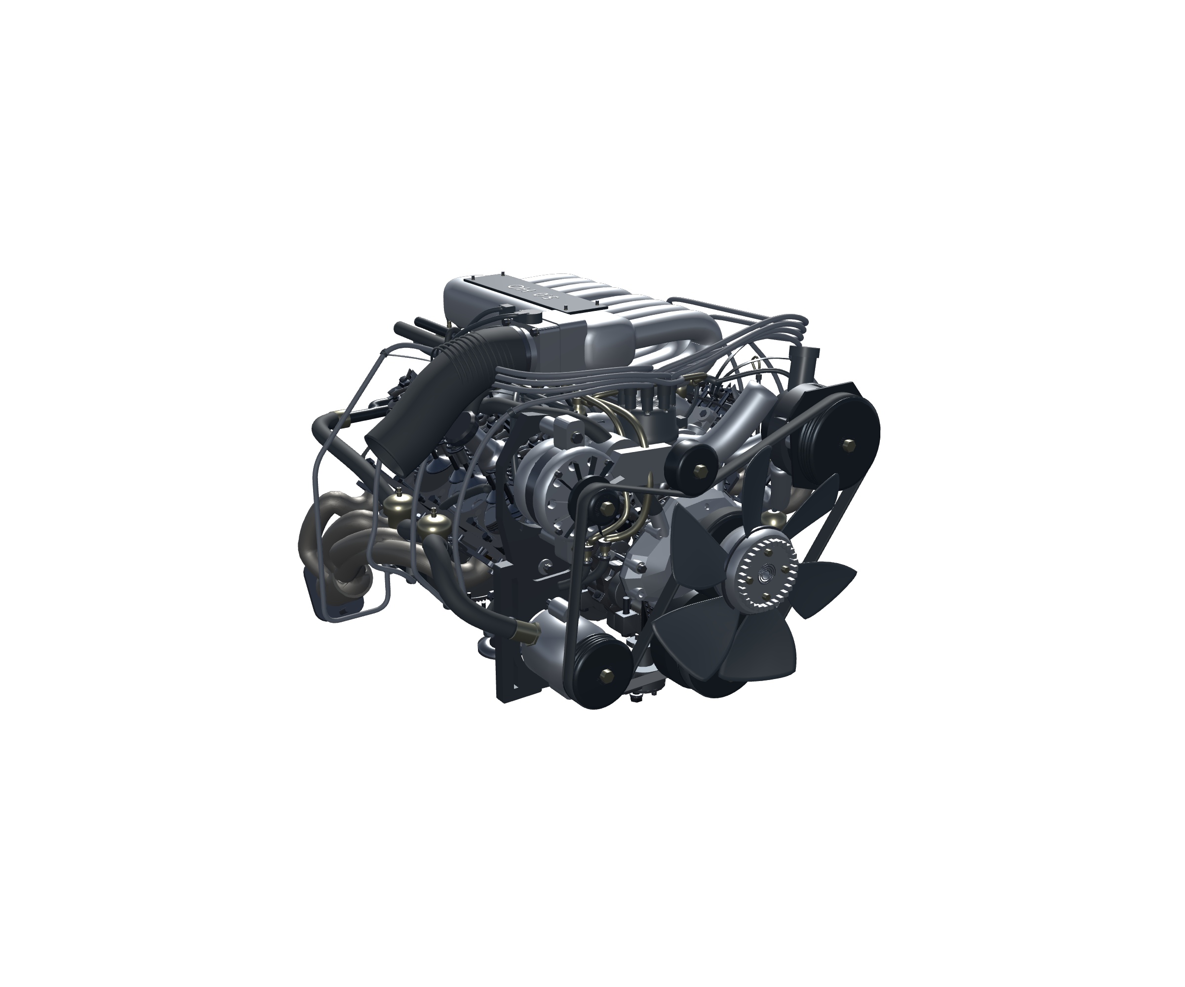 Ford 302 educational desktop model — Internal rotating assembly and valvetrain