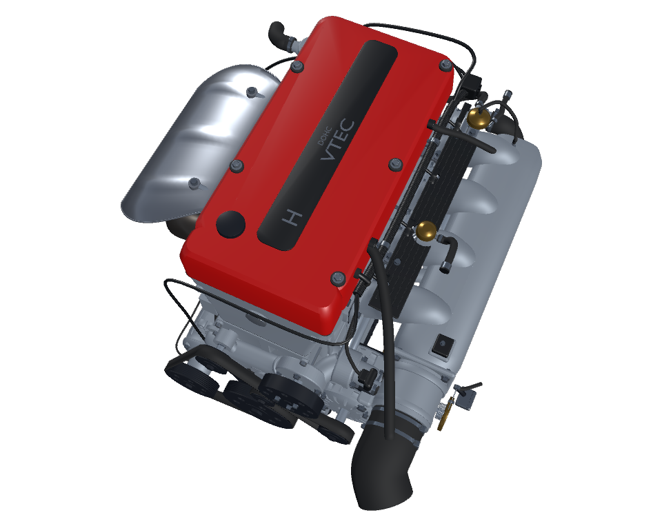Honda S2000 F20C1 educational desktop model — Upper view