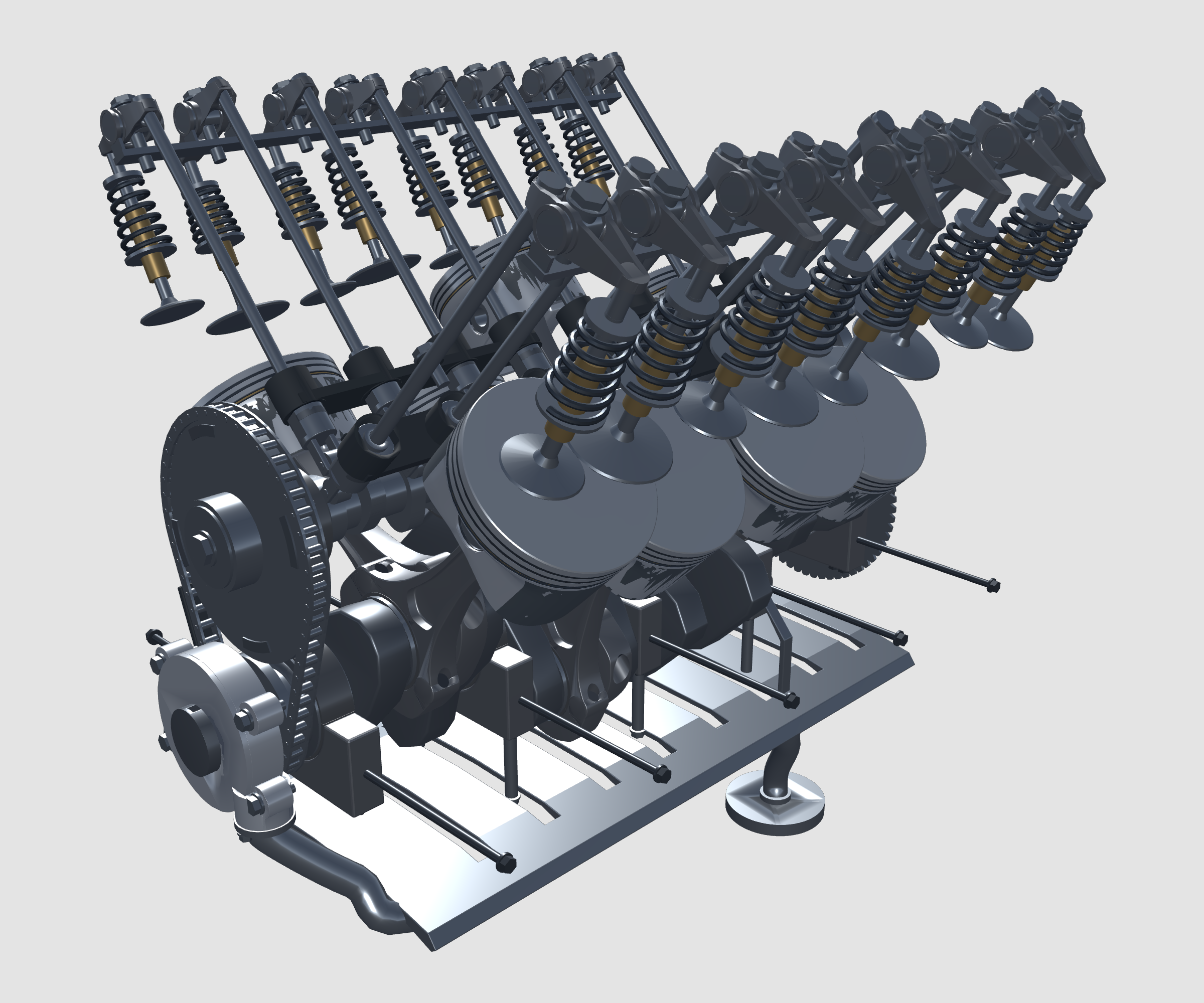 Chevrolet LS3 6.2L V8 educational model — Internal inspection view
