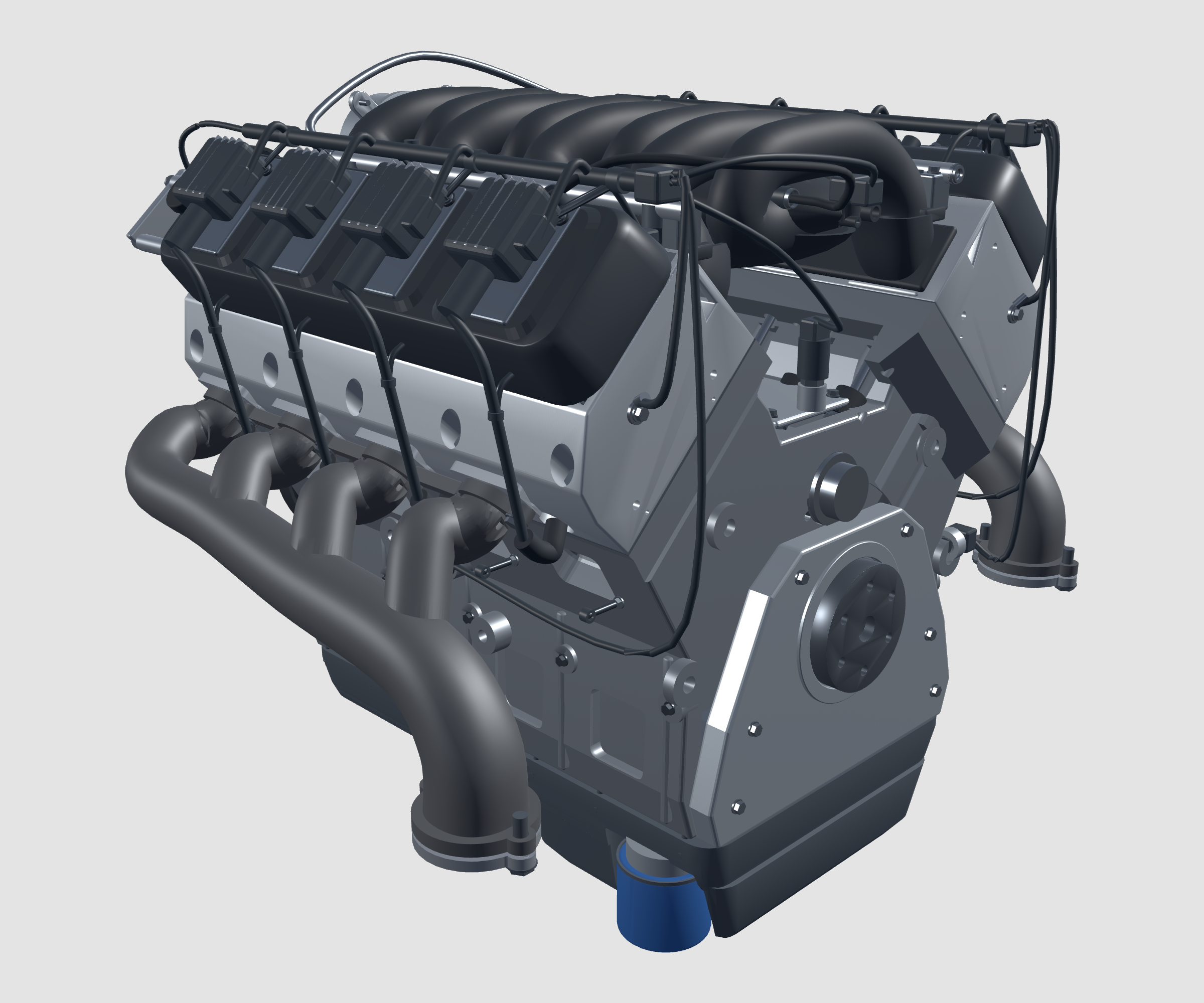 Chevrolet LS3 6.2L V8 educational model — Rear three-quarter view