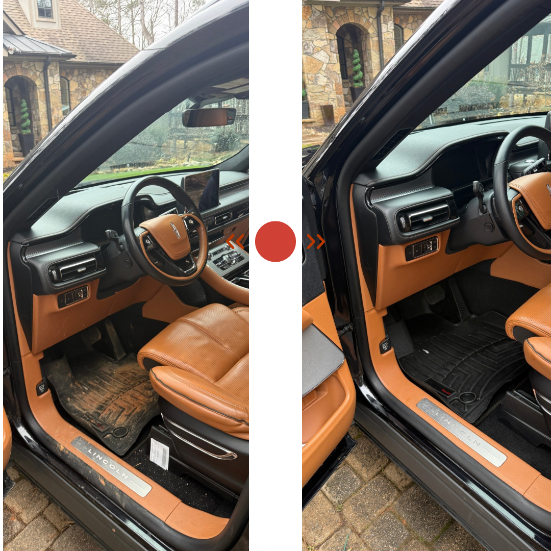 Interior detail before and after comparison