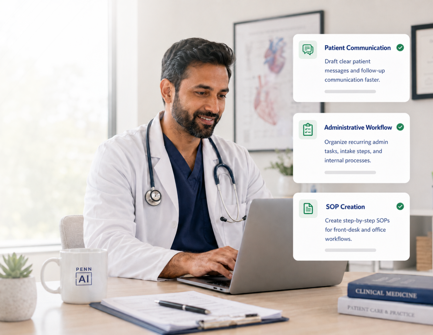 Healthcare professional using Claude