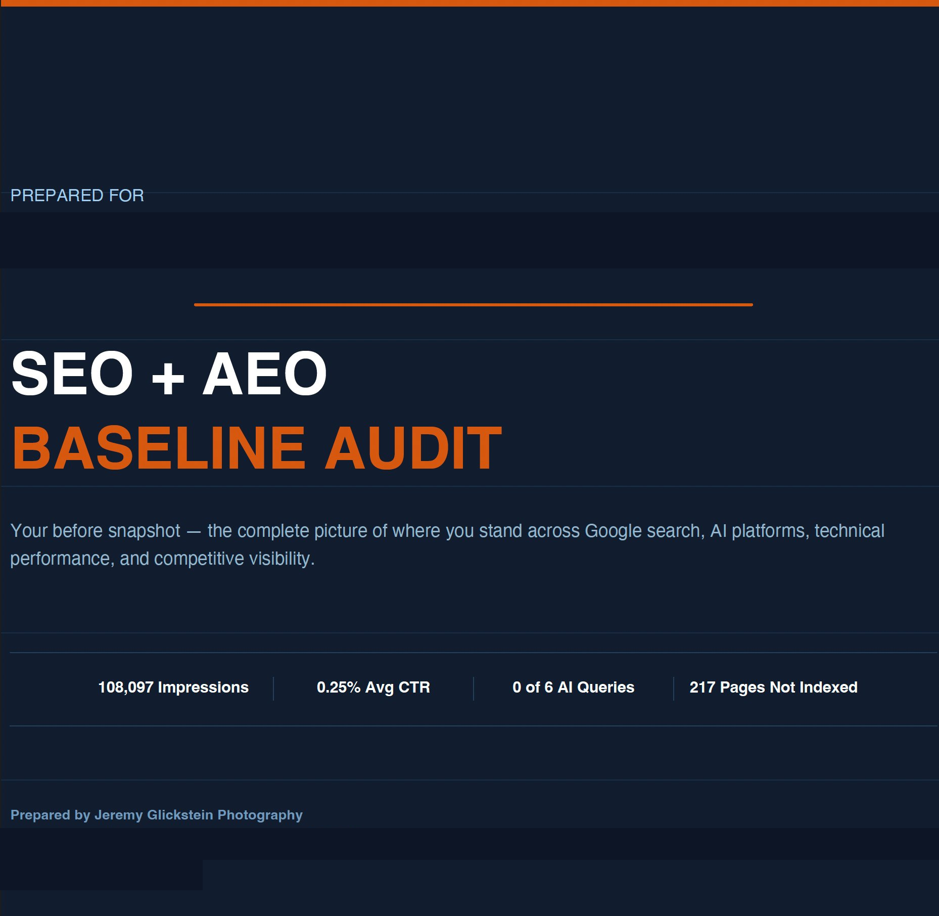 Inside The Exposure — SEO and AEO Baseline Audit cover page