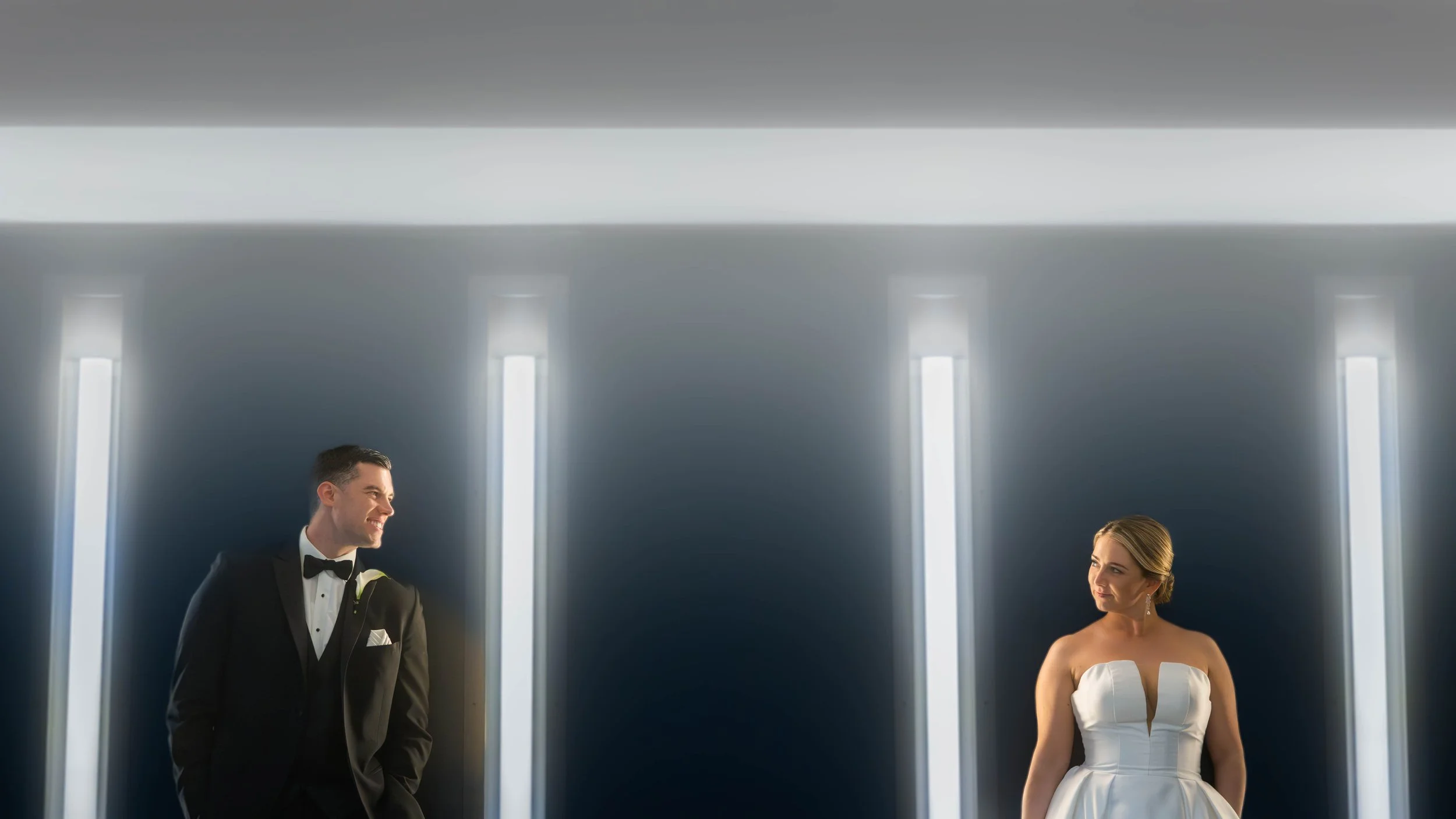 Dramatic desert wedding portrait