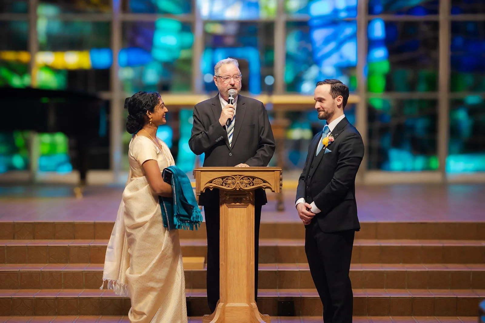 Bride portrait with dramatic lighting at North Shore wedding venue