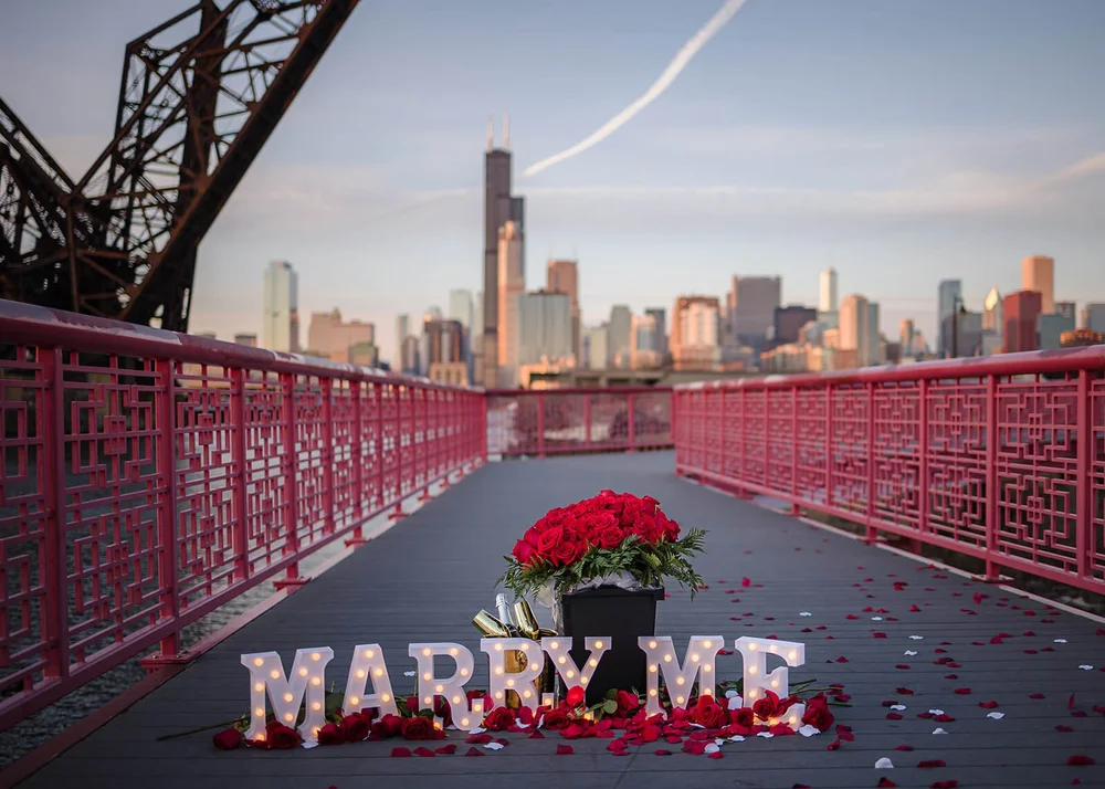 Emotional proposal moment at Ping Tom Park bridge
