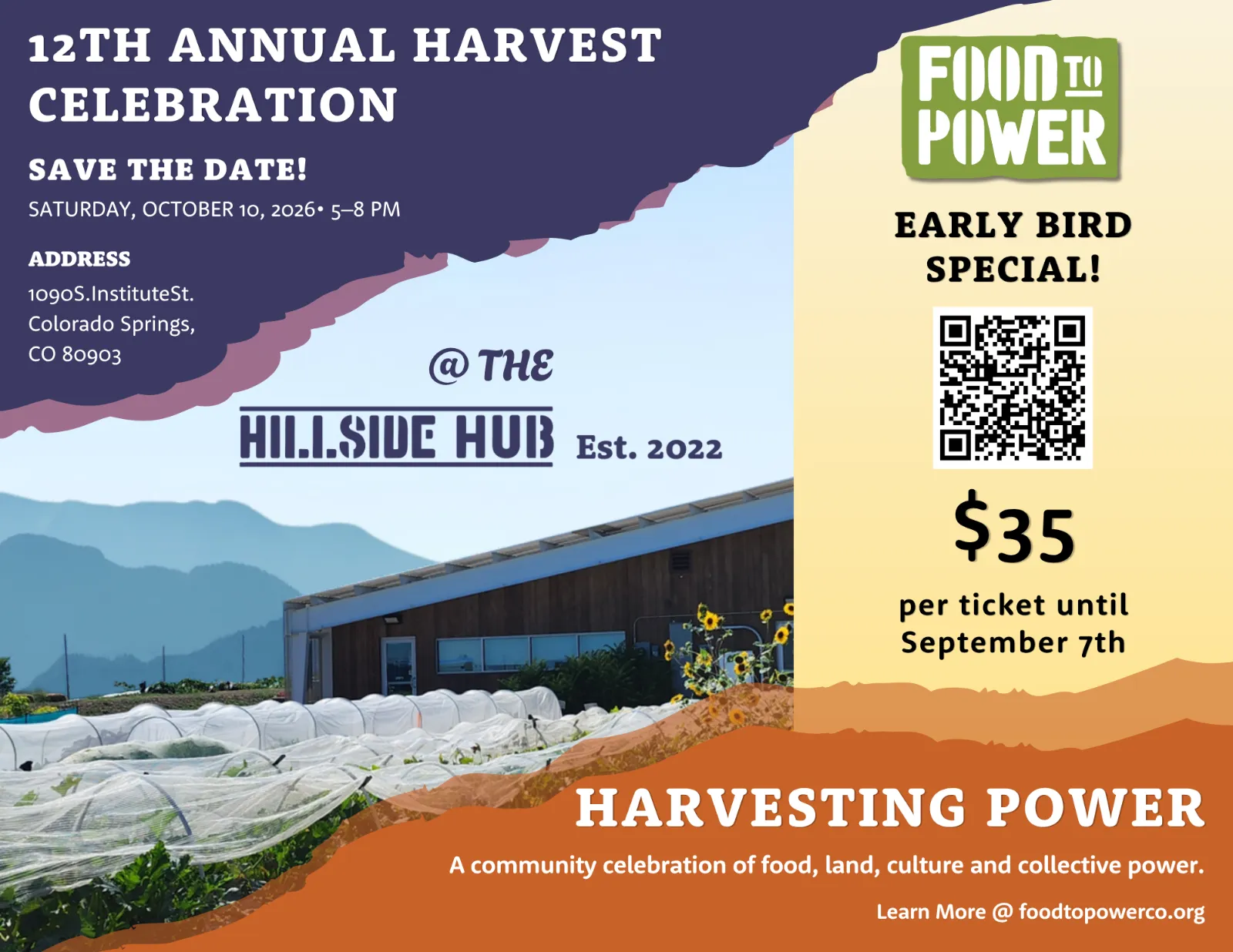 Food to Power Harvest Celebration: Harvesting Power — Saturday, October 10