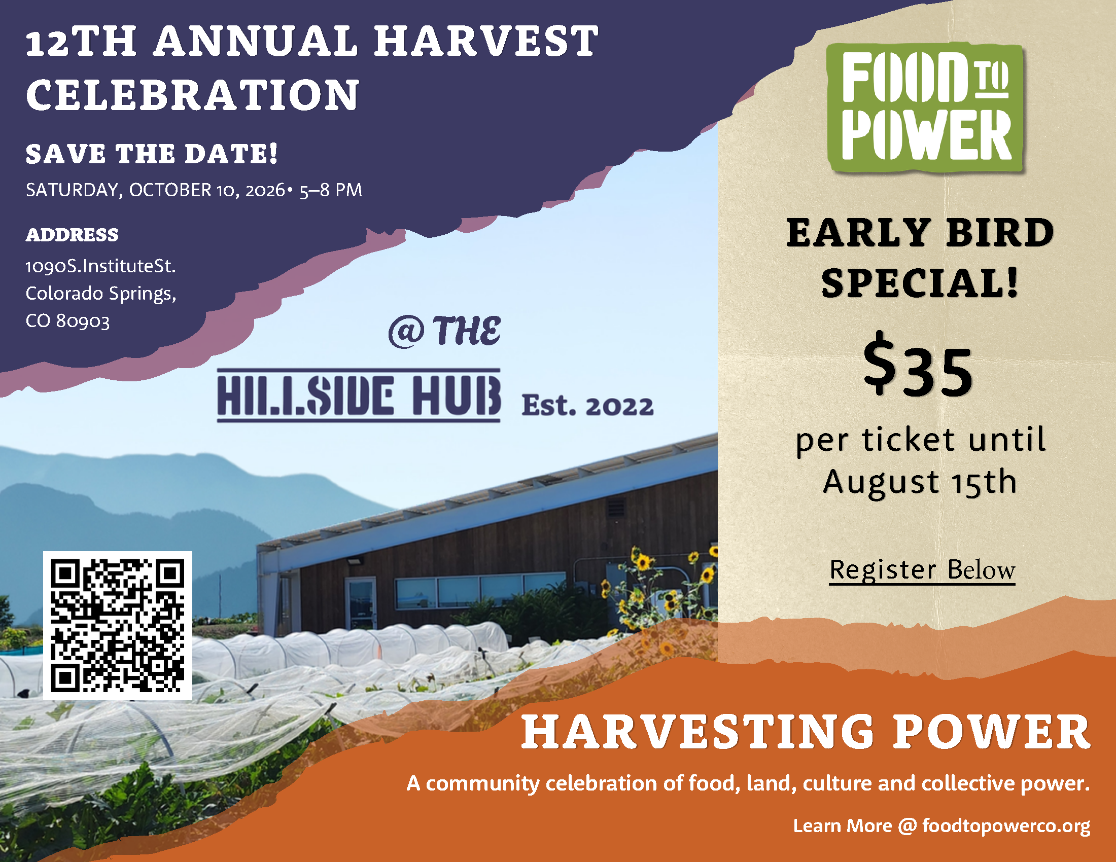 Food to Power Harvest Celebration: Harvesting Power — Saturday, October 10