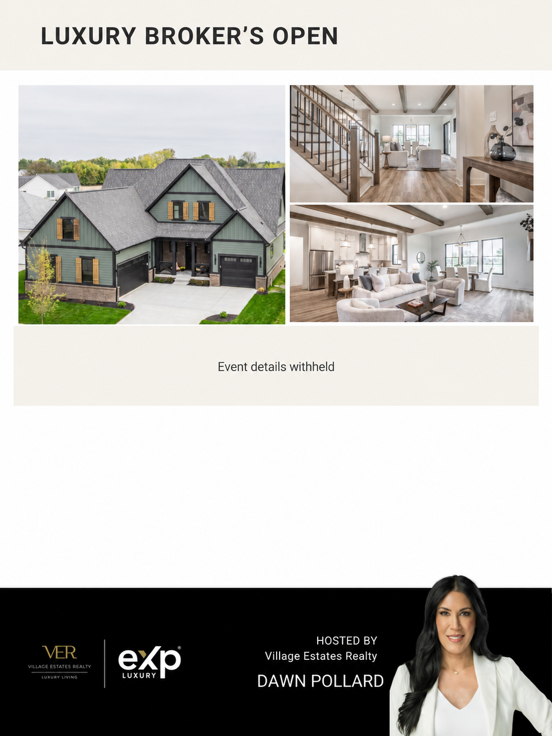 Broker’s open invitation heading and property photography