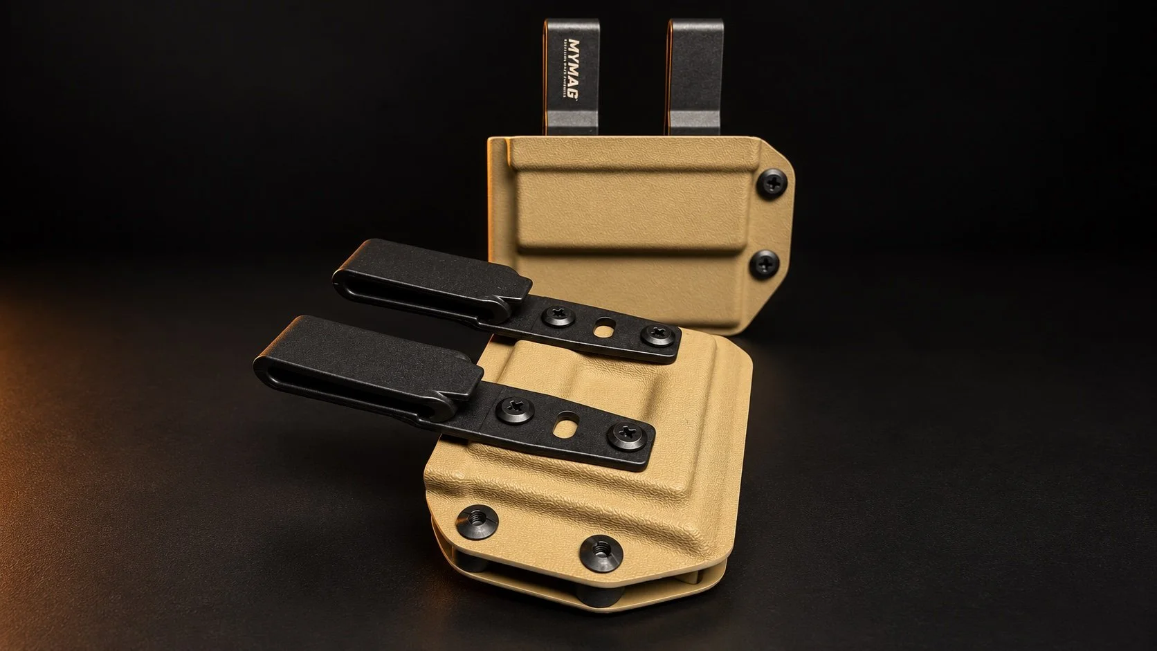 MYMAG Bergara, Vudoo and RIMX .22LR magazine carrier in FDE with dropped clips